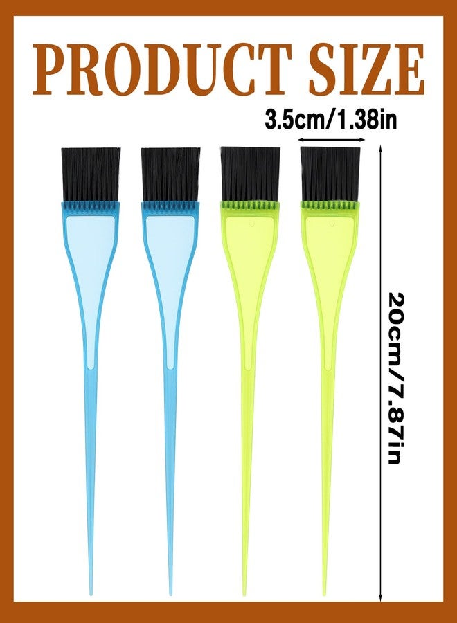 Qulkws 4 Piece Hair Color Applicator Brush Hair Dye Brush Set Reusable Color Tint Applicator Brushes Professional Hairs Stylist Supplies for Salon Home DIY Tools(Green, Blue) - Image 2